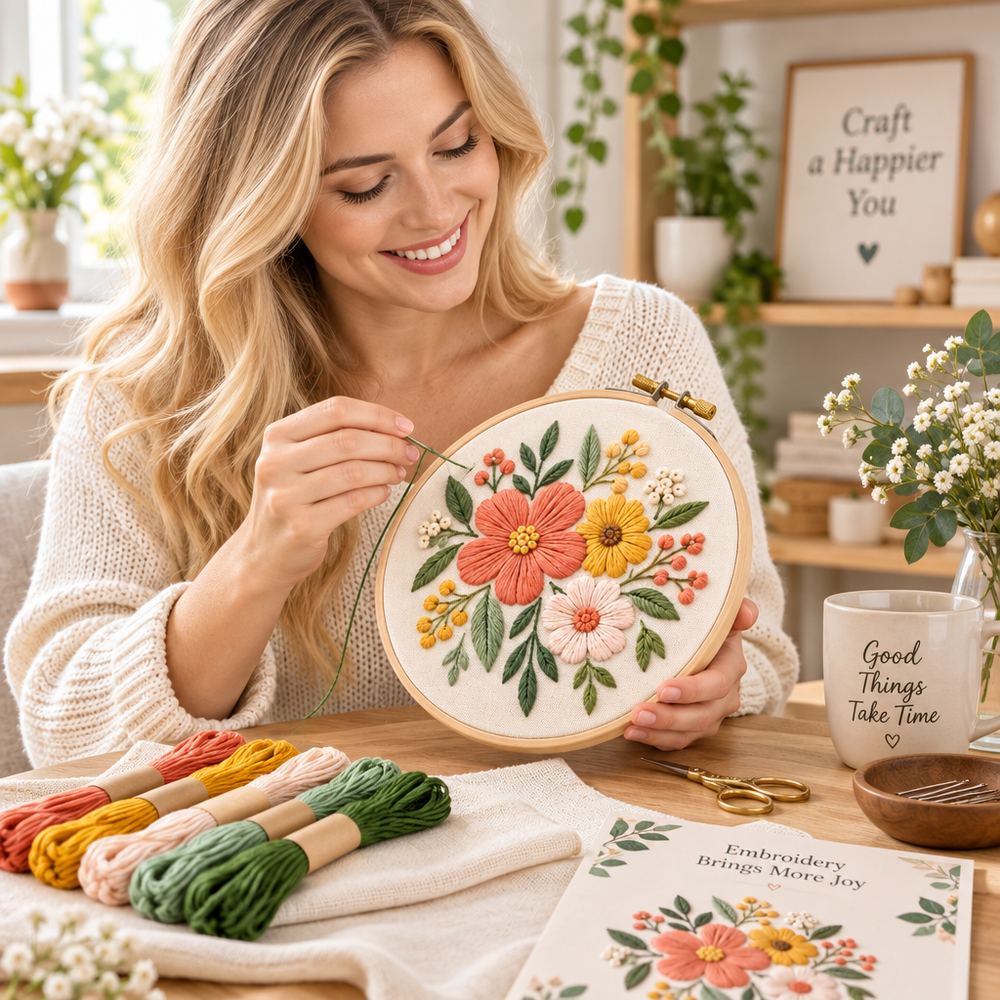 Beginner Floral Embroidery Kit