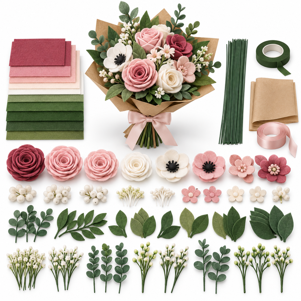 Selovyn Felt Flower Bouquet Making Kit detail image