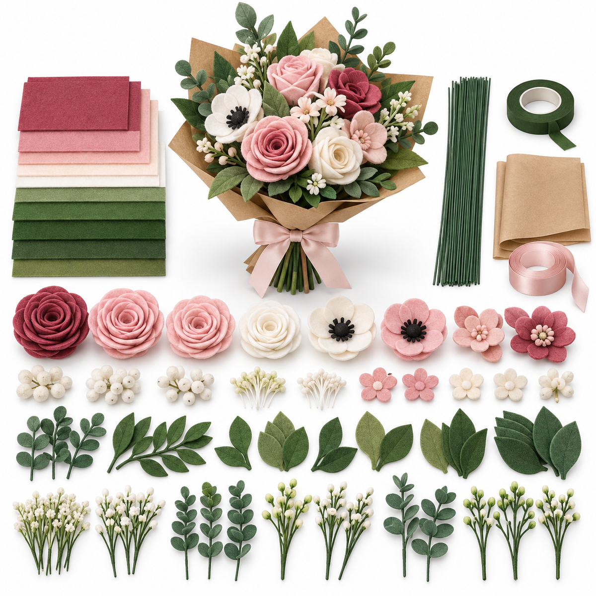 Selovyn Felt Flower Bouquet Making Kit detail image