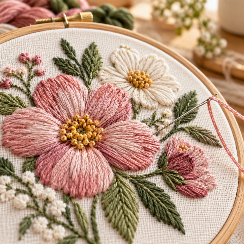 Beginner Floral Embroidery Kit