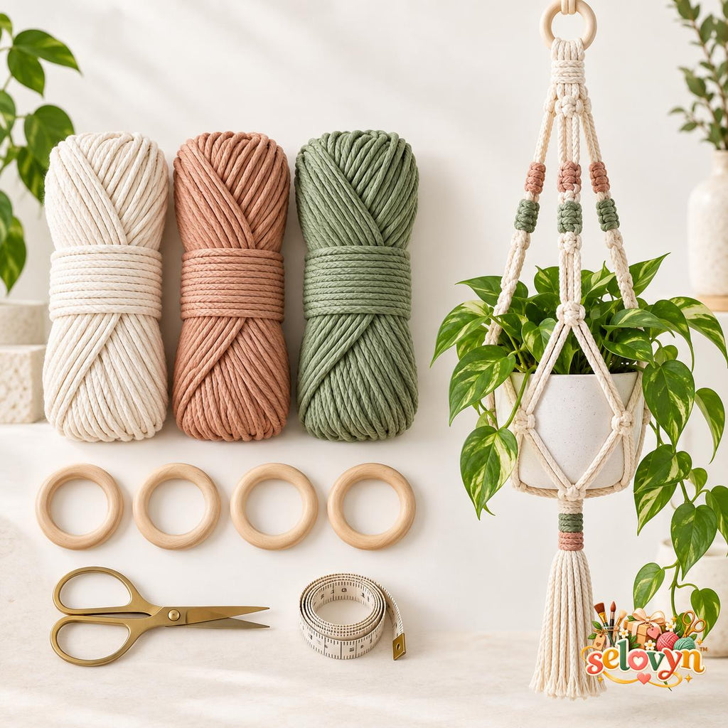 Selovyn Macramé Plant Hanger Kit main image