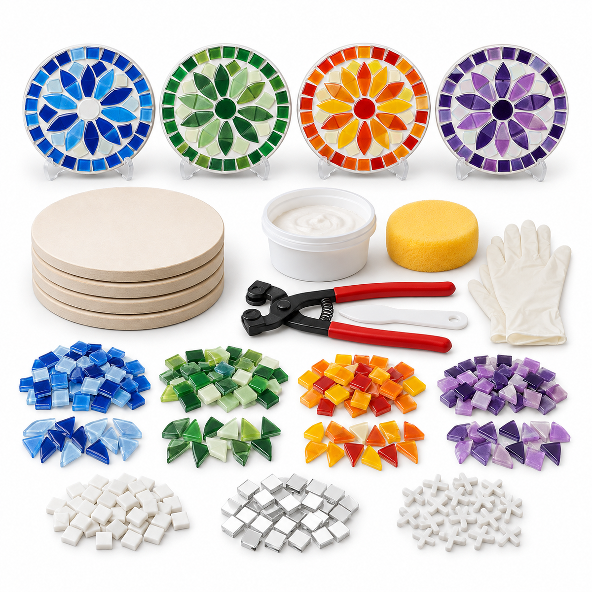 Selovyn Mosaic Coaster Craft Kit white image