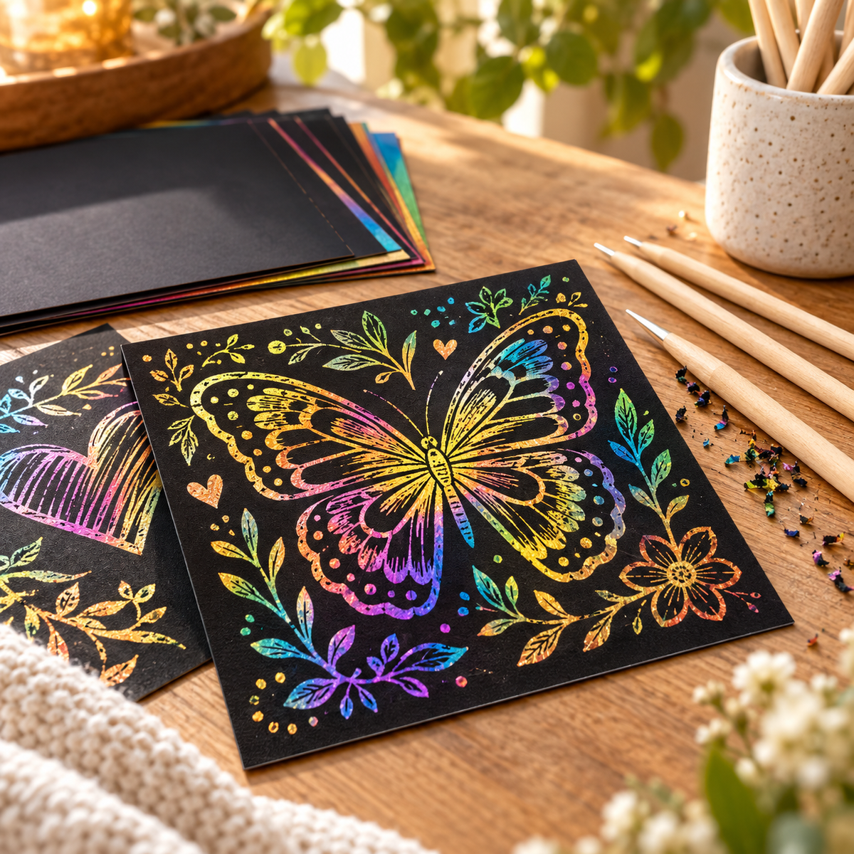 Selovyn Scratch Art Greeting Card Kit detail image