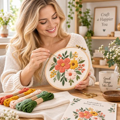 Beginner Floral Embroidery Kit